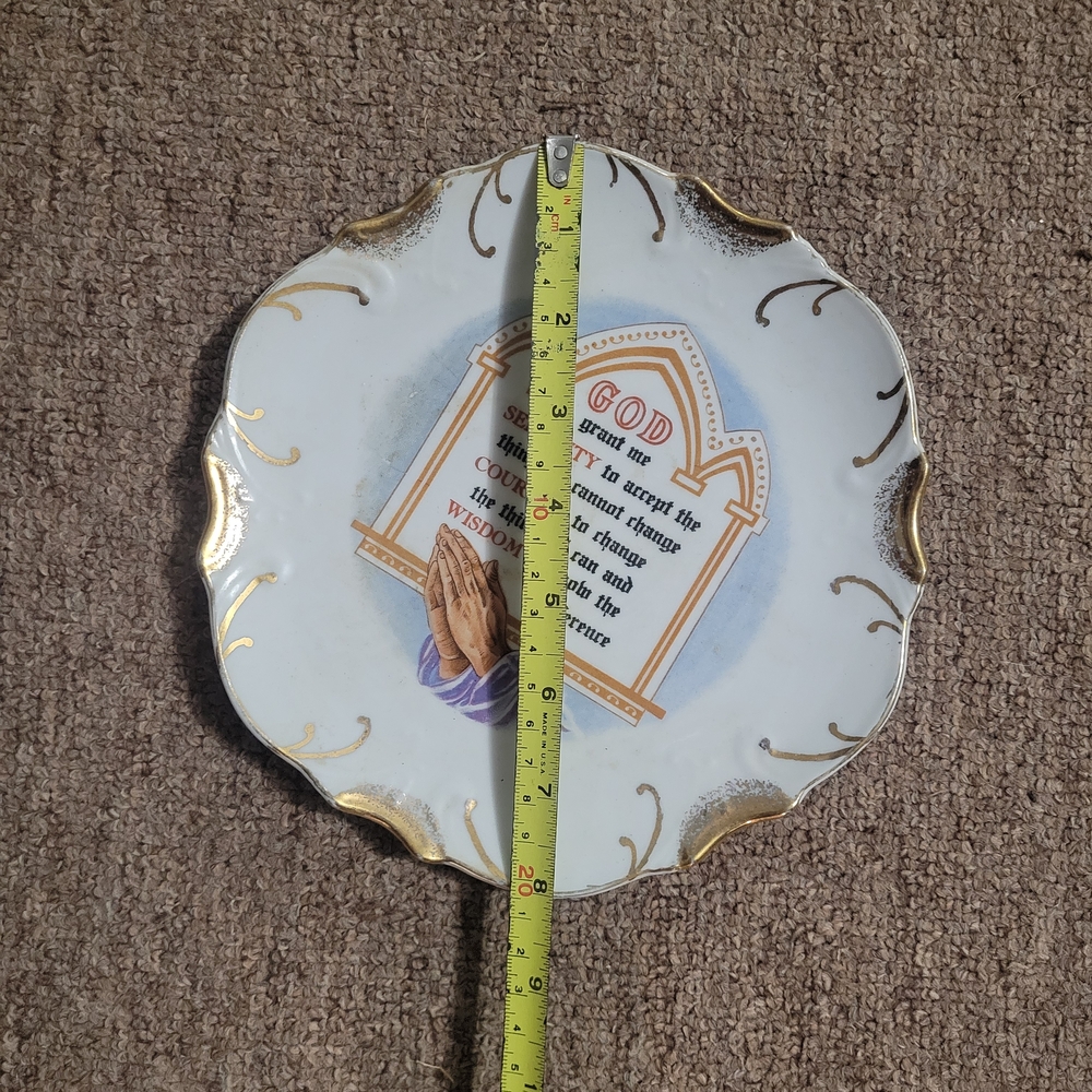 Decorative Plate with Serenity Prayer and 18K Gold Accents - Picture 2 of 4